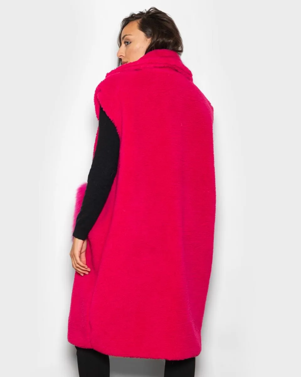 sleeveless with Fox pockets Fuchsia