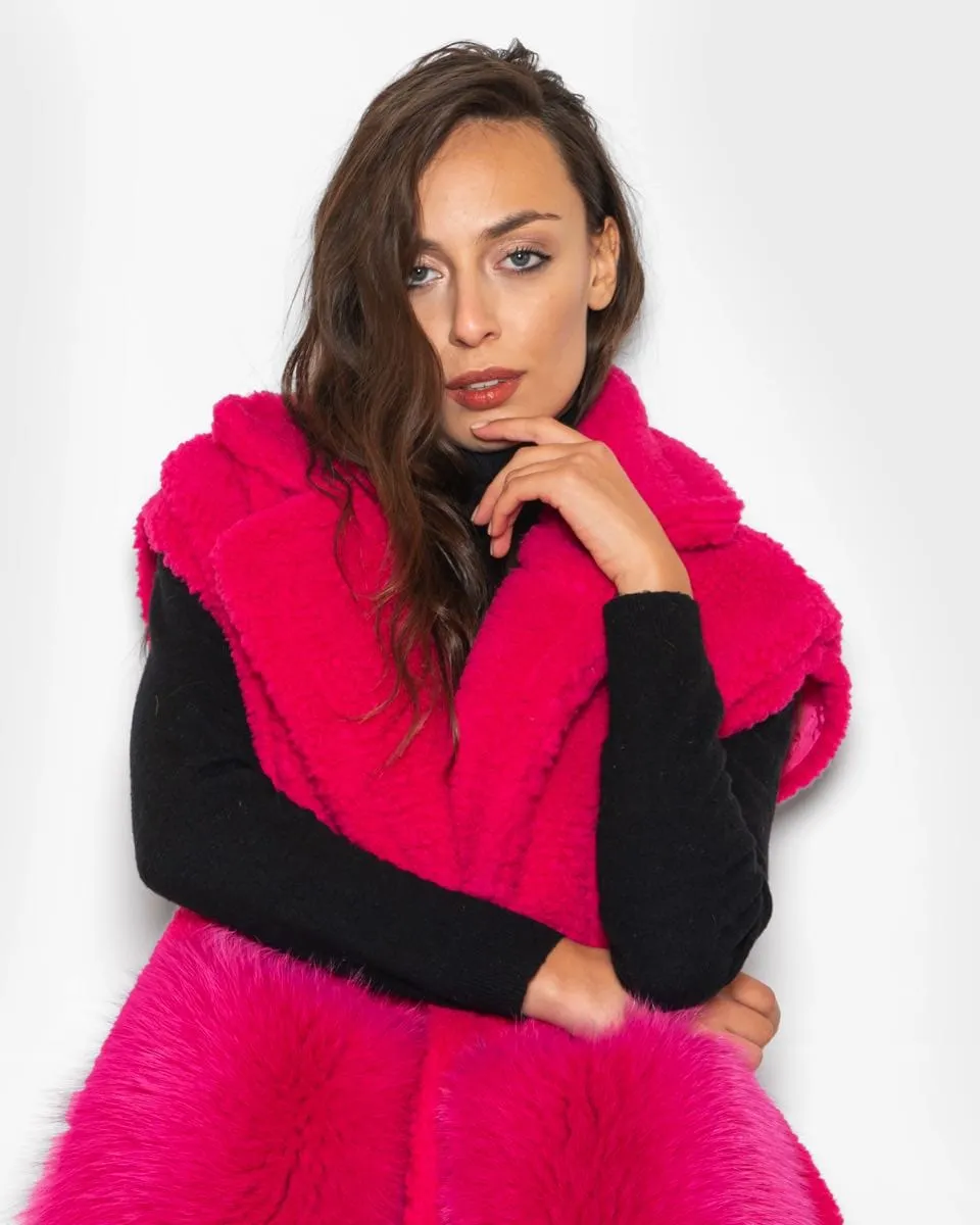 sleeveless with Fox pockets Fuchsia