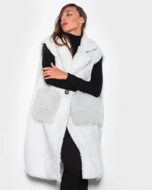 sleeveless with Fox pockets White