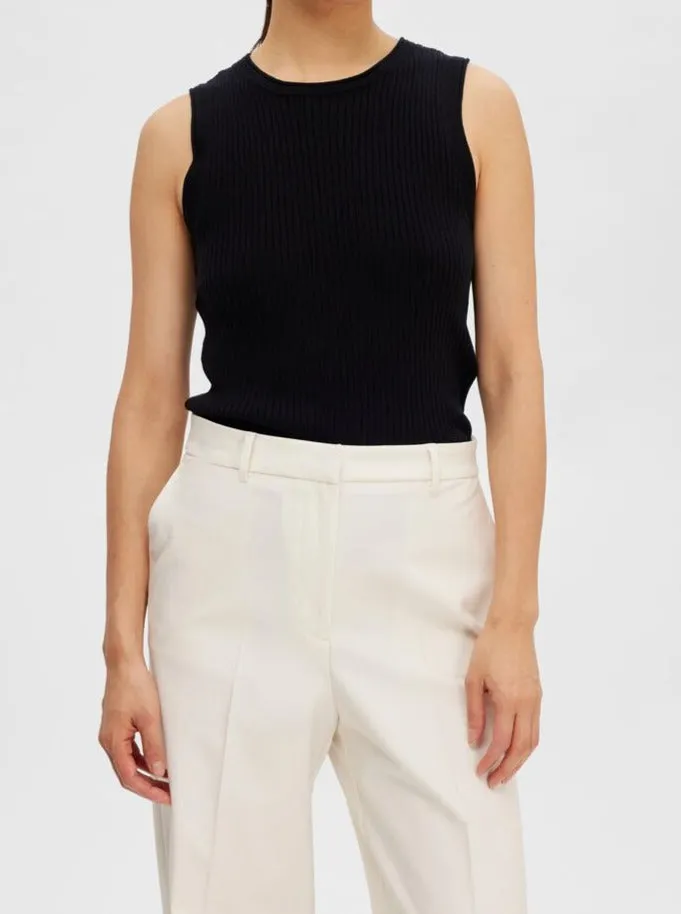 SLFLYDIA SL O-NECK KNIT TOP | BLACK