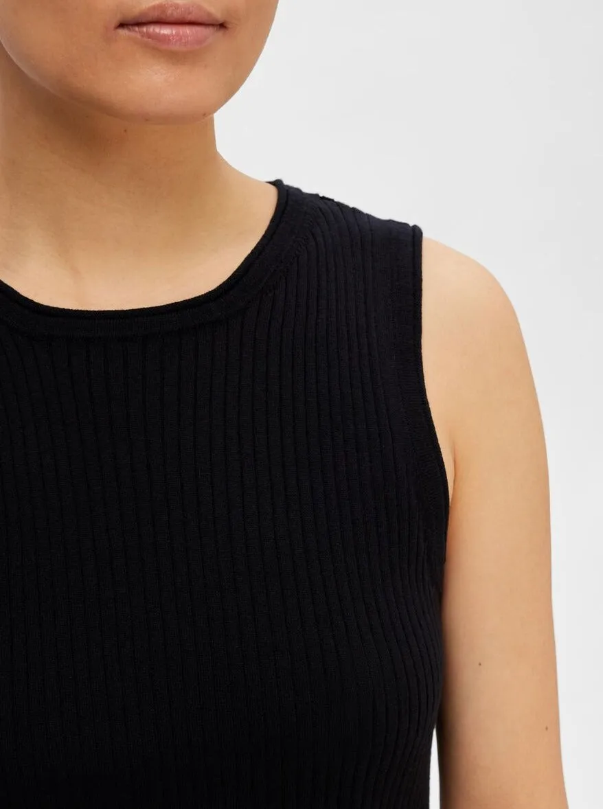 SLFLYDIA SL O-NECK KNIT TOP | BLACK