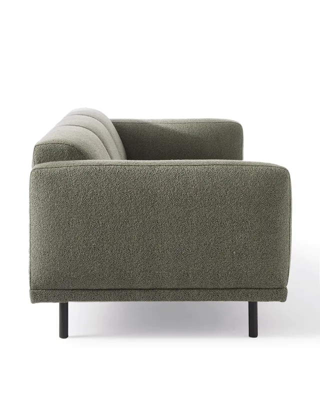 Sofa w tkaninie boucle 3-osobowa TEDDY oliwkowy