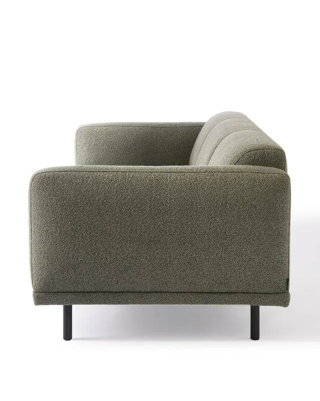Sofa w tkaninie boucle 3-osobowa TEDDY oliwkowy