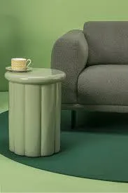 Sofa w tkaninie boucle 3-osobowa TEDDY oliwkowy