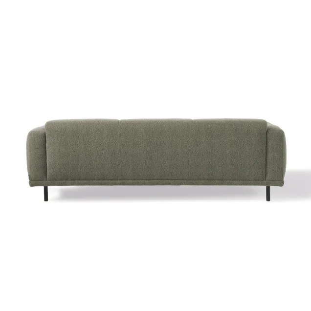 Sofa w tkaninie boucle 3-osobowa TEDDY oliwkowy