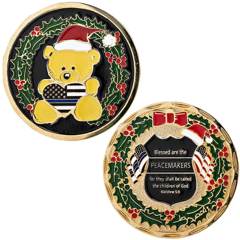 Special Edition Christmas Teddy Bear Challenge Coin
