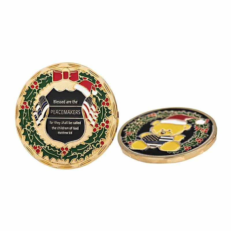 Special Edition Christmas Teddy Bear Challenge Coin