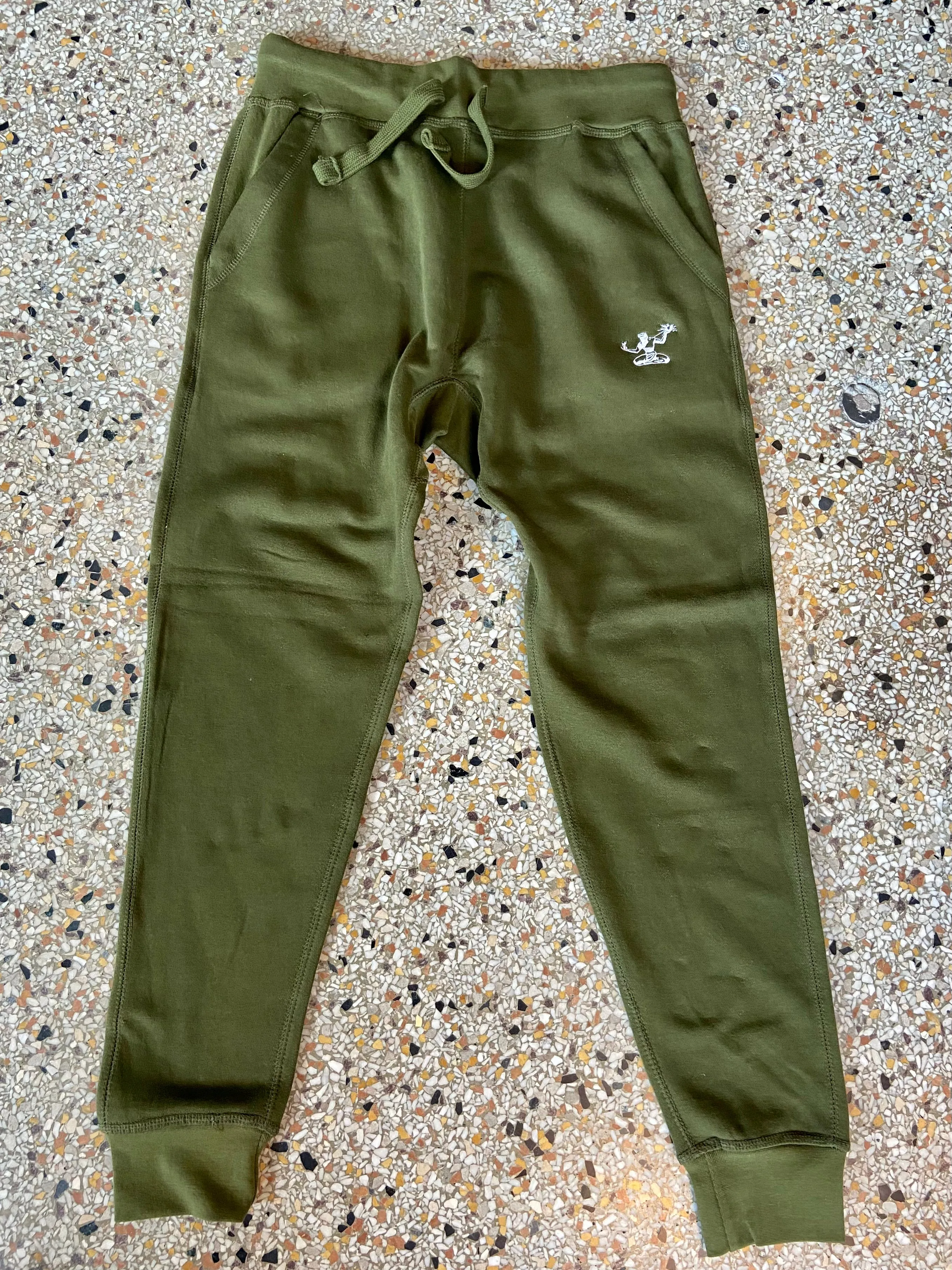 Spirit of Detroit Pigment Dyed Fleece Jogger / White   Seaweed / Unisex
