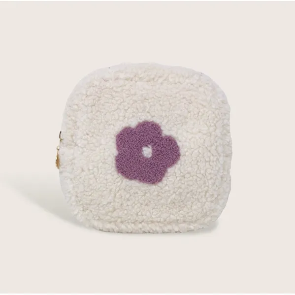 Square Purple Flower Pouch