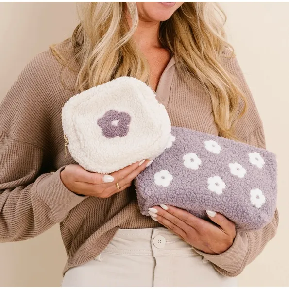 Square Purple Flower Pouch
