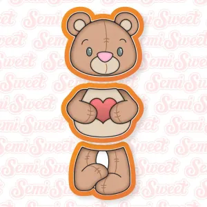 Stackable Boy Teddy Bear Cookie Cutter Set