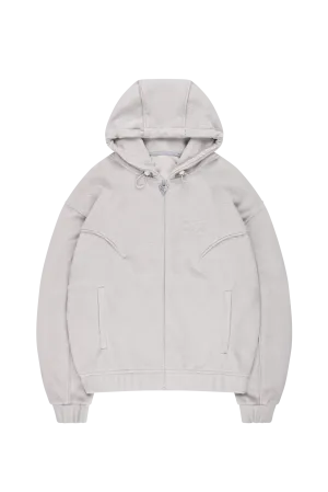 STAR WREATH FLEECE ZIP WASHED ULTIMATE GRAY 
