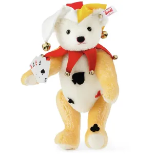 Steiff Joker Teddy Bear, White/Yellow