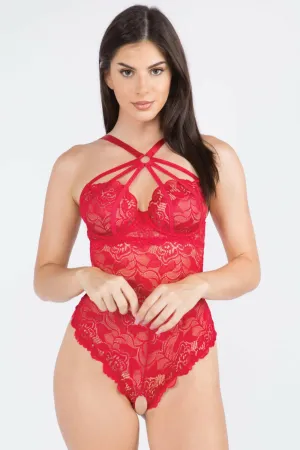Strappy Open Crotch Teddy