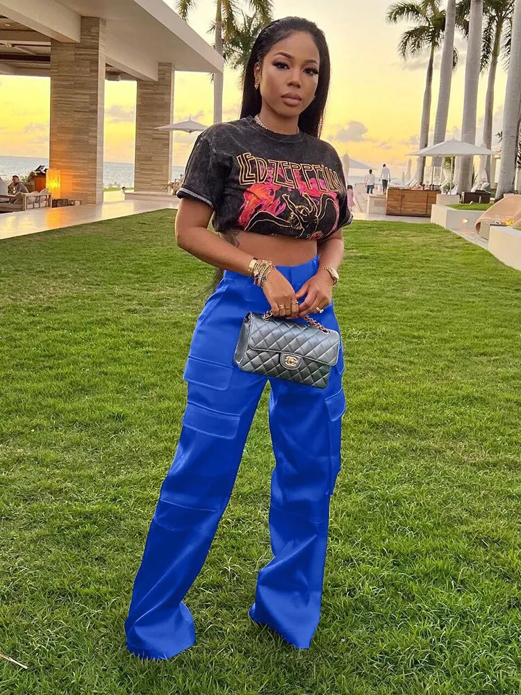 STYLISH ROSE SIDE POCKETCARGO  PANTS