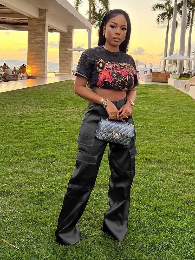STYLISH ROSE SIDE POCKETCARGO  PANTS