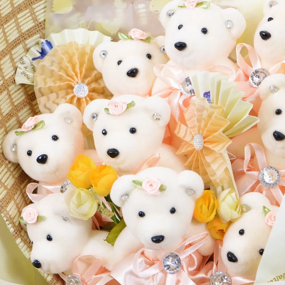 Summer Peach Teddy Bear Bouquet