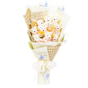 Summer Peach Teddy Bear Bouquet