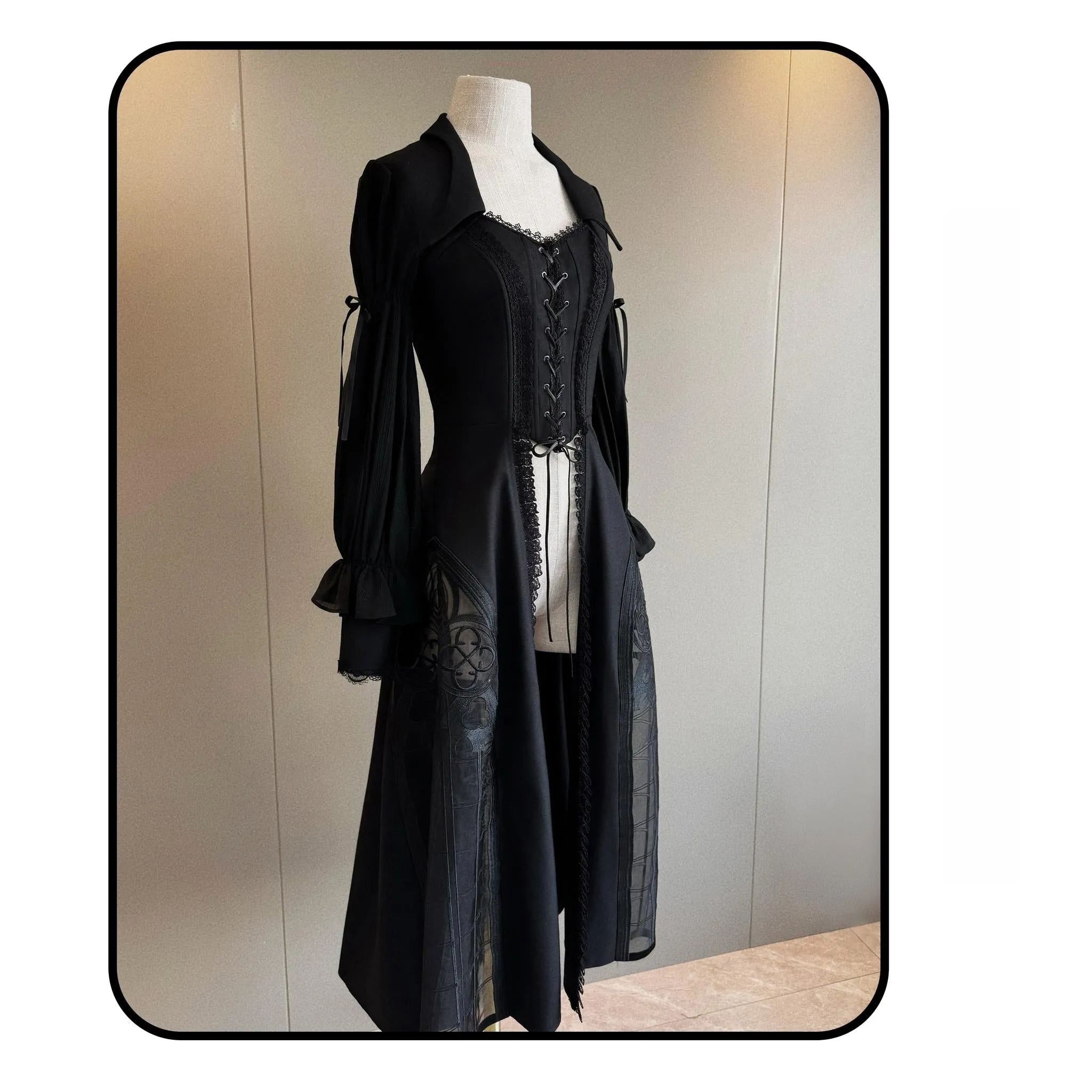 Susin Lolita~Night Traveler~Gothic Lolita Skirt Long Coat Long-Sleeved Shirt and Bustier