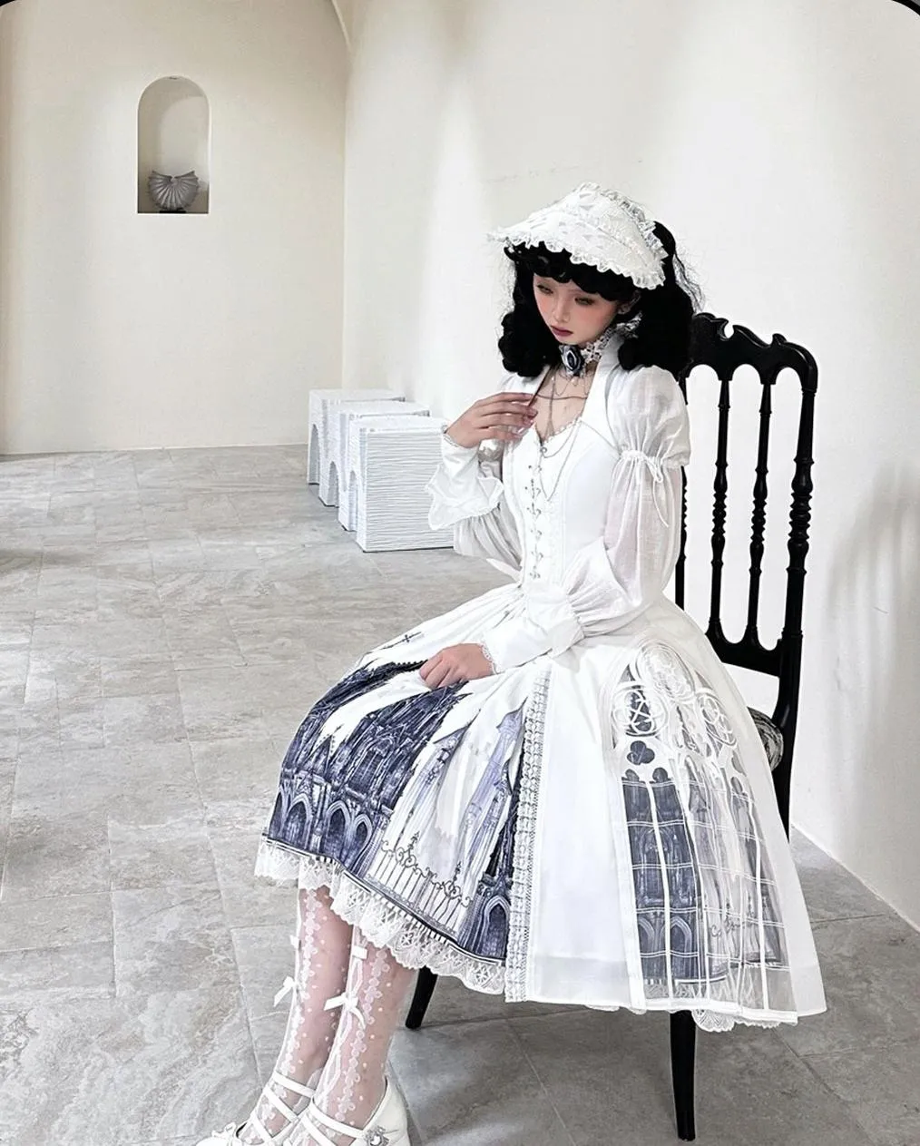 Susin Lolita~Night Traveler~Gothic Lolita Skirt Long Coat Long-Sleeved Shirt and Bustier