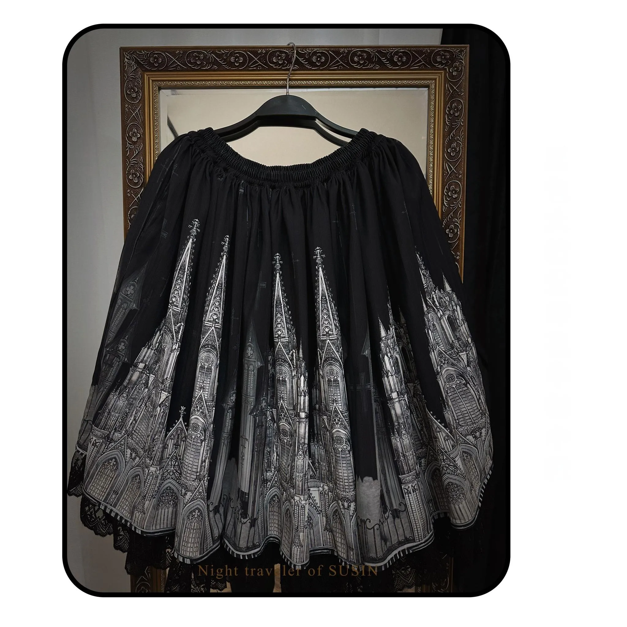 Susin Lolita~Night Traveler~Gothic Lolita Skirt Long Coat Long-Sleeved Shirt and Bustier