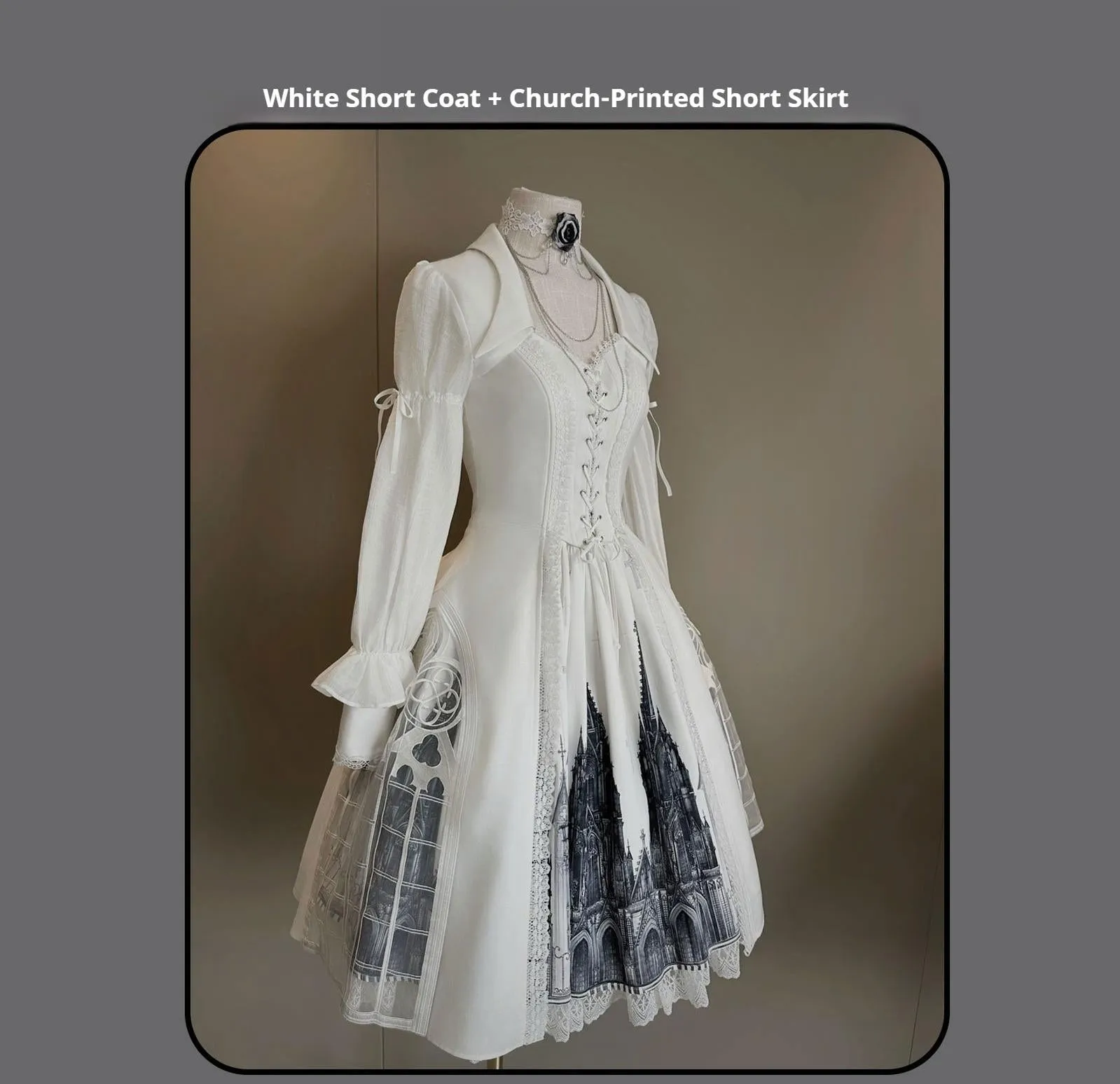 Susin Lolita~Night Traveler~Gothic Lolita Skirt Long Coat Long-Sleeved Shirt and Bustier