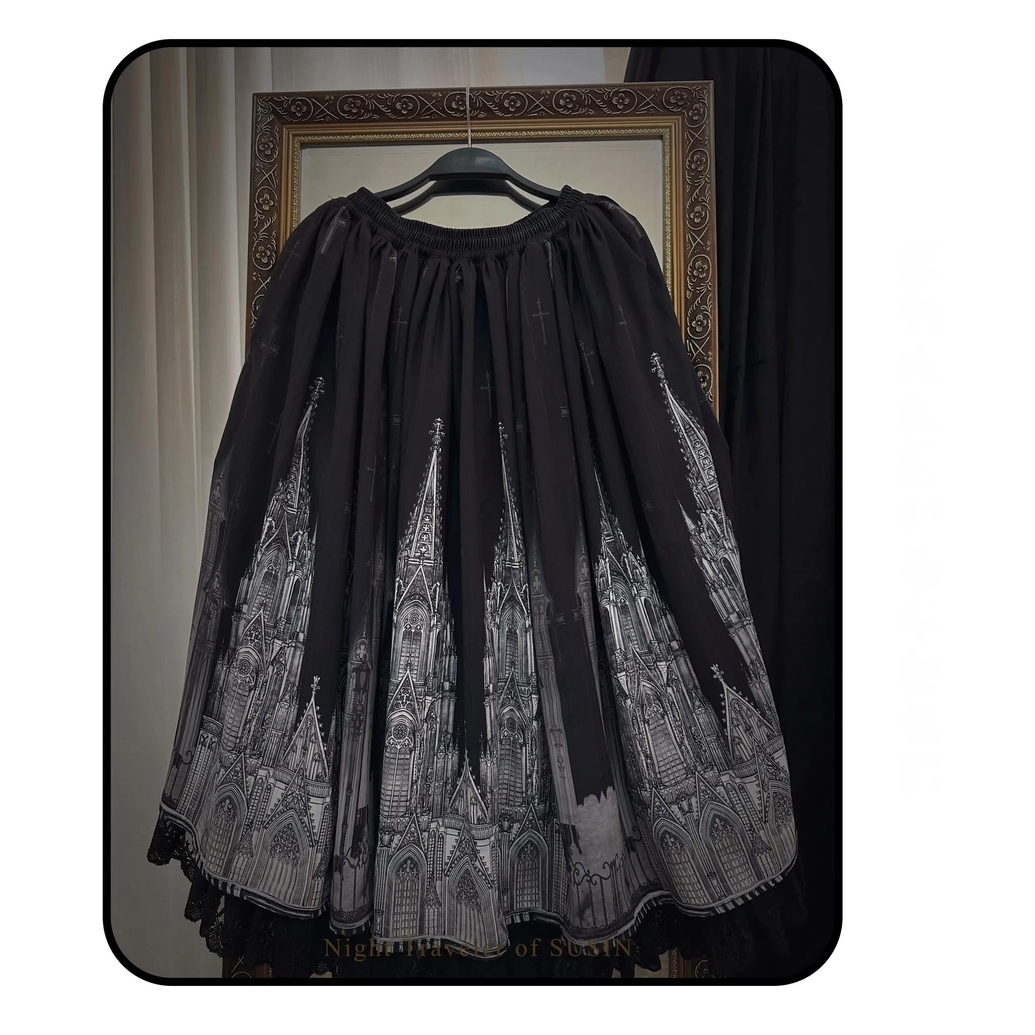 Susin Lolita~Night Traveler~Gothic Lolita Skirt Long Coat Long-Sleeved Shirt and Bustier