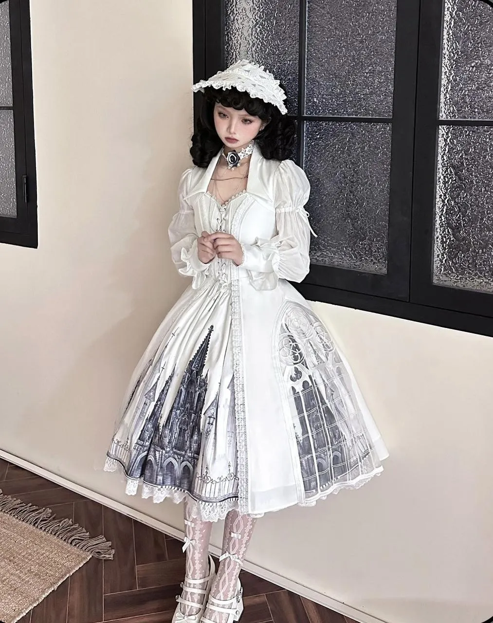 Susin Lolita~Night Traveler~Gothic Lolita Skirt Long Coat Long-Sleeved Shirt and Bustier