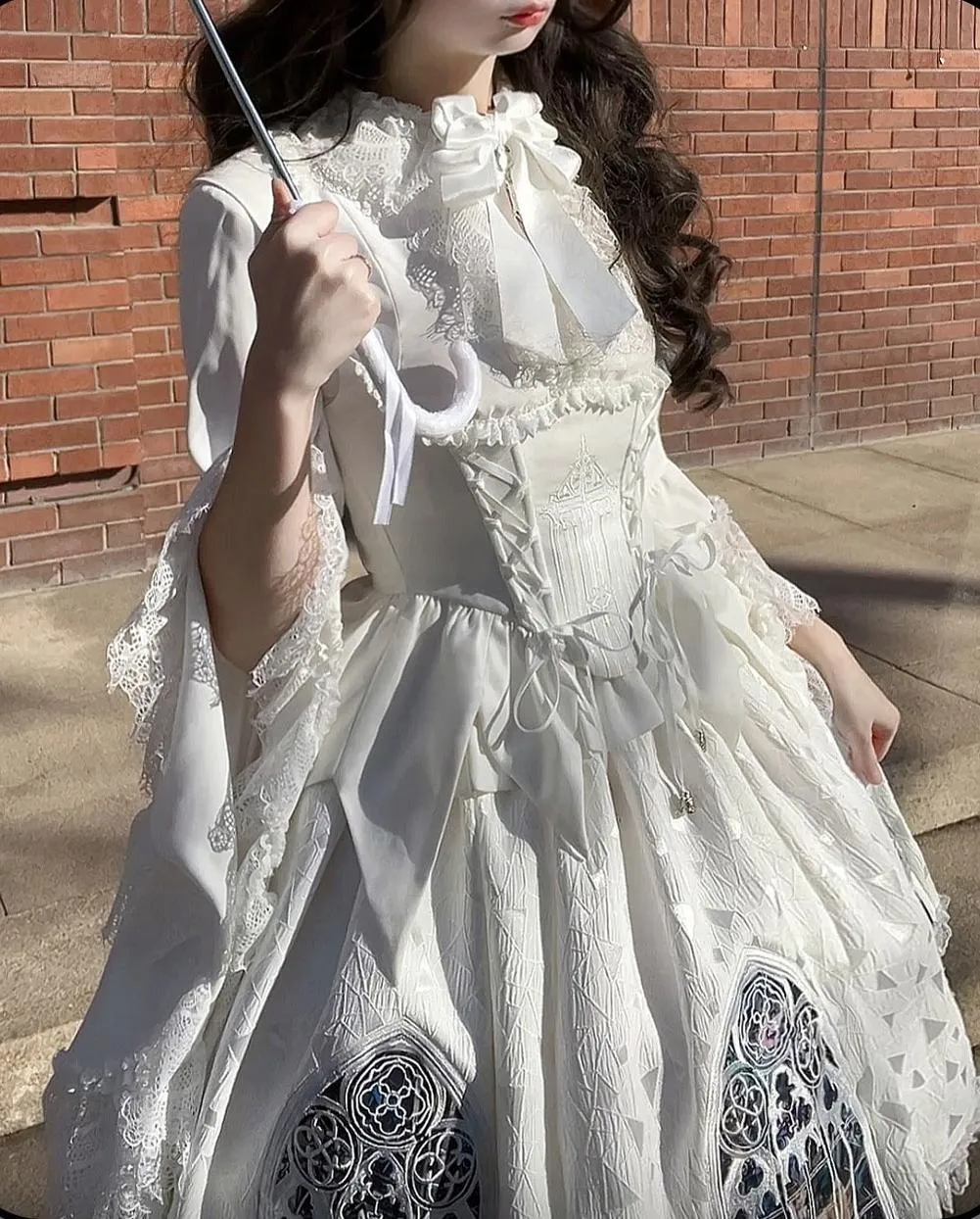 Susin Lolita~Night Traveler~Gothic Lolita Skirt Long Coat Long-Sleeved Shirt and Bustier
