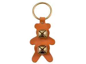 Tahoe Tack Fancy Holiday Themed Brass Shaped Sleigh Bell Leather Door Hangers - Teddy Bear Shaped