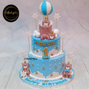 Teddy Balloon 3kg Cake