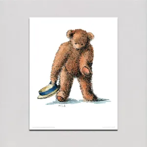 Teddy Bear Bowing - Animal Friends Art Print