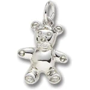 Teddy Bear Charm In Sterling Silver