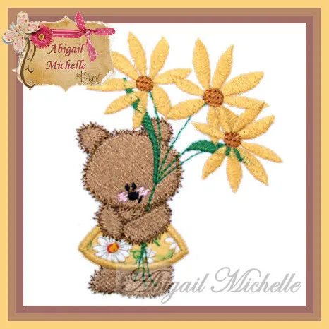 Teddy Bear Daisy Applique & fill