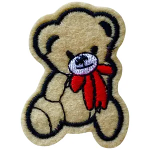 Teddy Beer Strijk Patch Beige