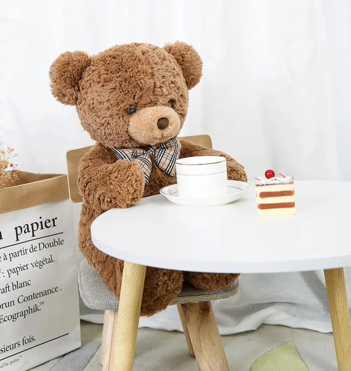 Teddy Claire With A Bow Tie Brown Plush Doll