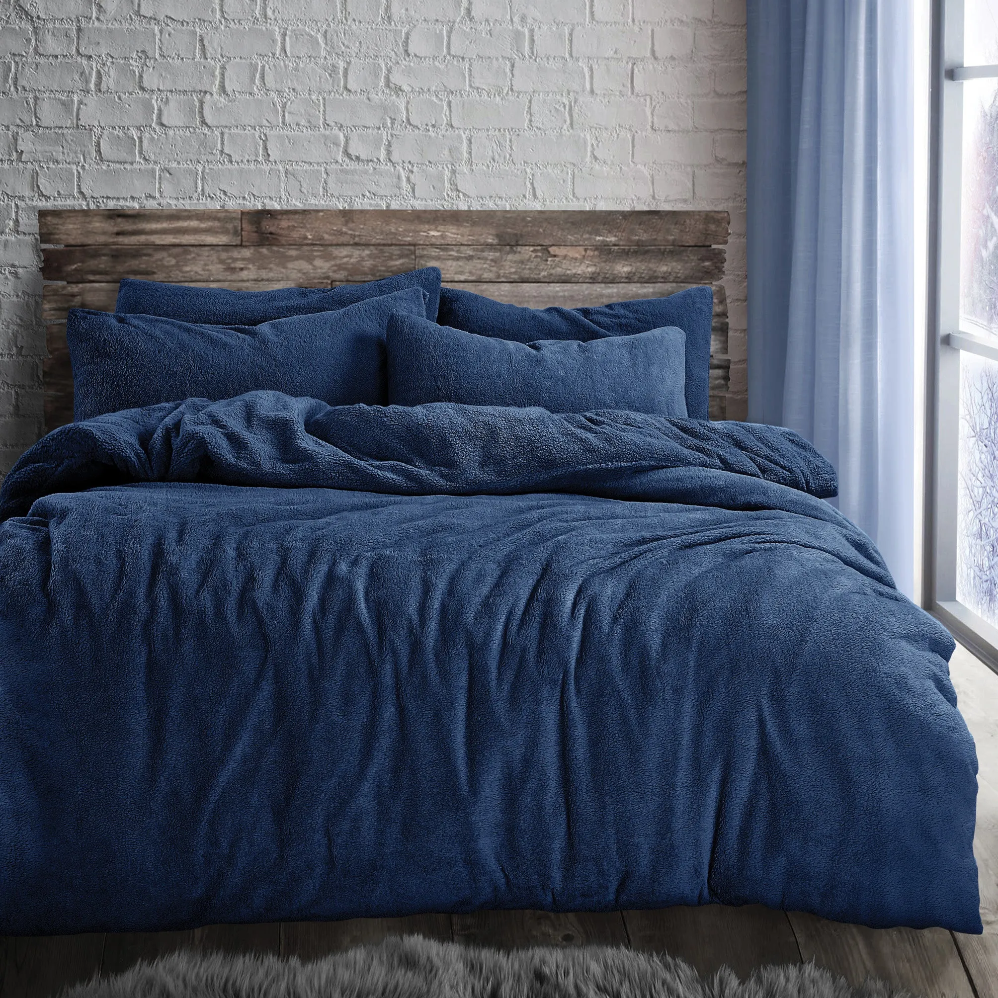 Teddy Duvet Set Navy