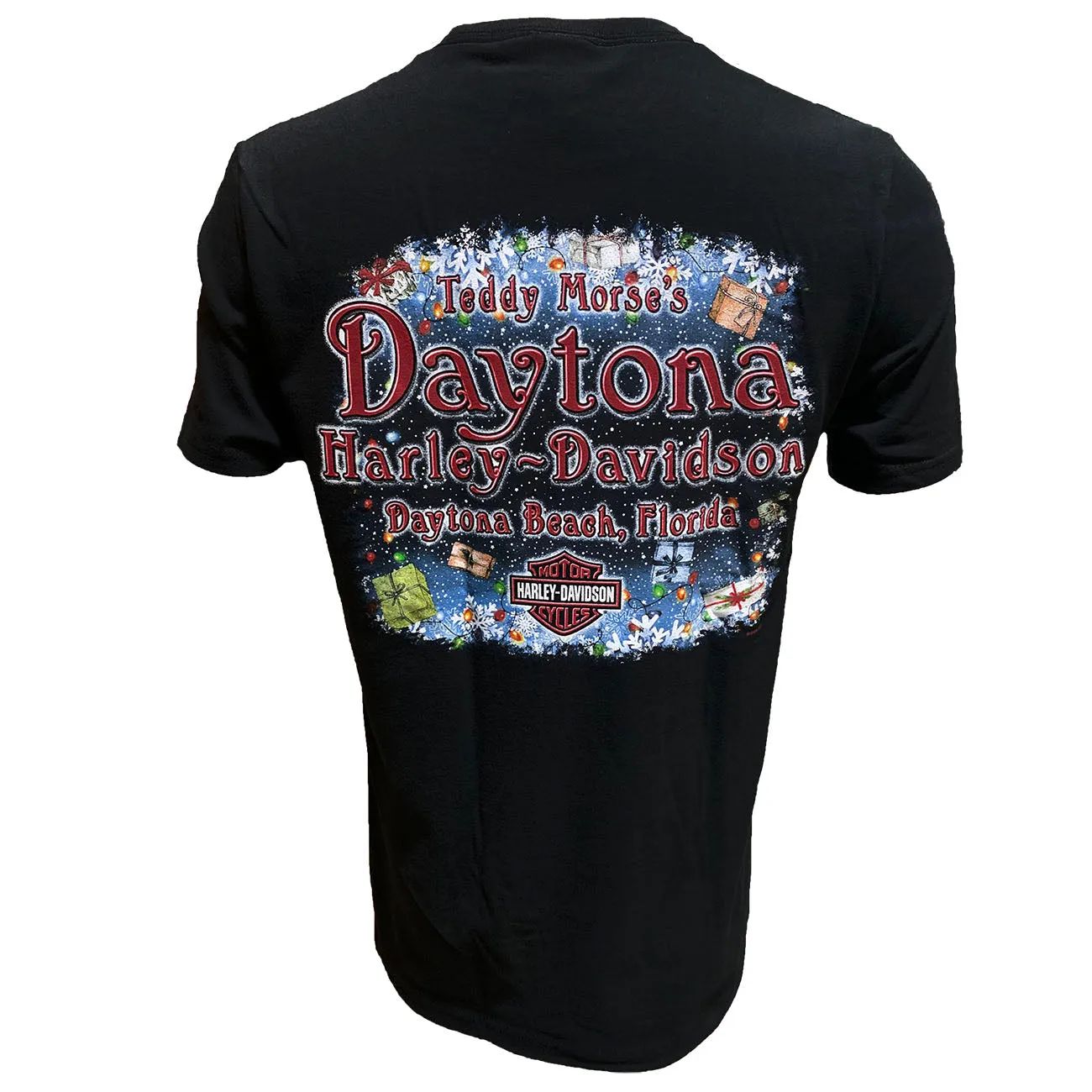 Teddy Morse's Daytona Harley-Davidson Men's Santa's Christmas Ride Out Short Sleeve Shirt, Black