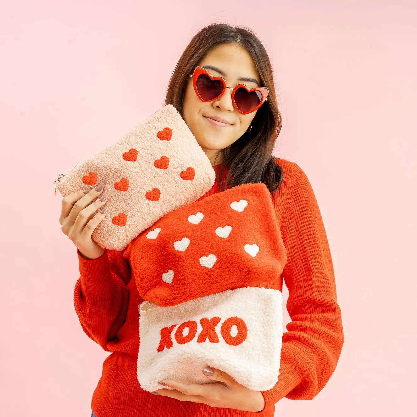 Teddy Pouch-Cream XOXO