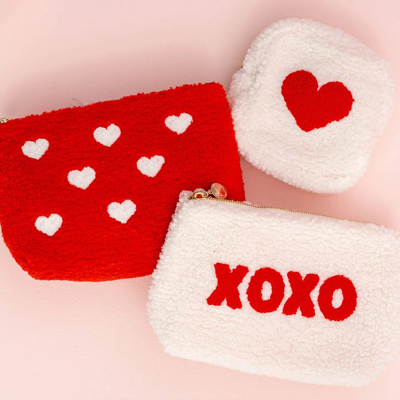Teddy Pouch-Cream XOXO