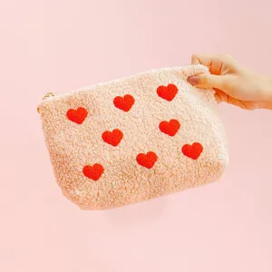Teddy Pouch-Pink Hearts