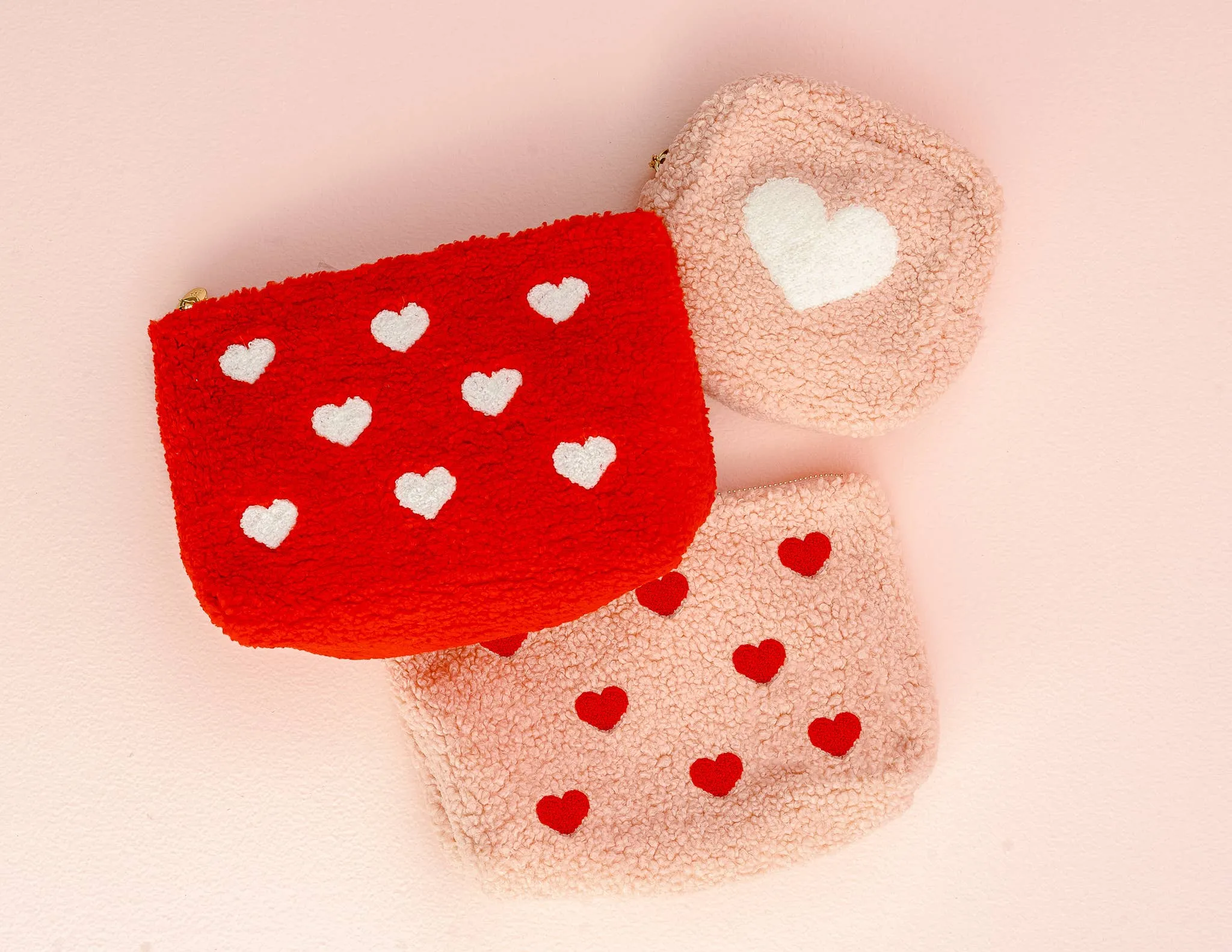 Teddy Pouch-Pink Hearts