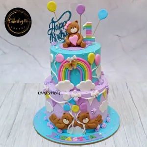 Teddy Rainbow 3kg Cake