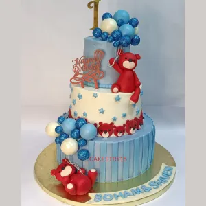 Teddy Red 5kg Birthday Cake