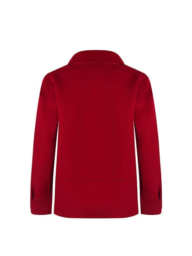 Tencel Wool Cheongsam Button Double-Faced Coat