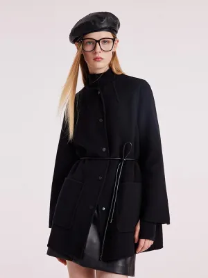 Tencel Wool Double-Faced Coat With Belt