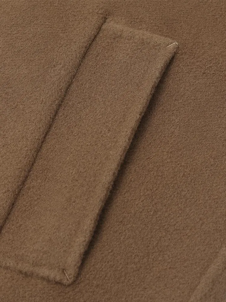 Tencel Wool Double-Faced Coat With Scarf
