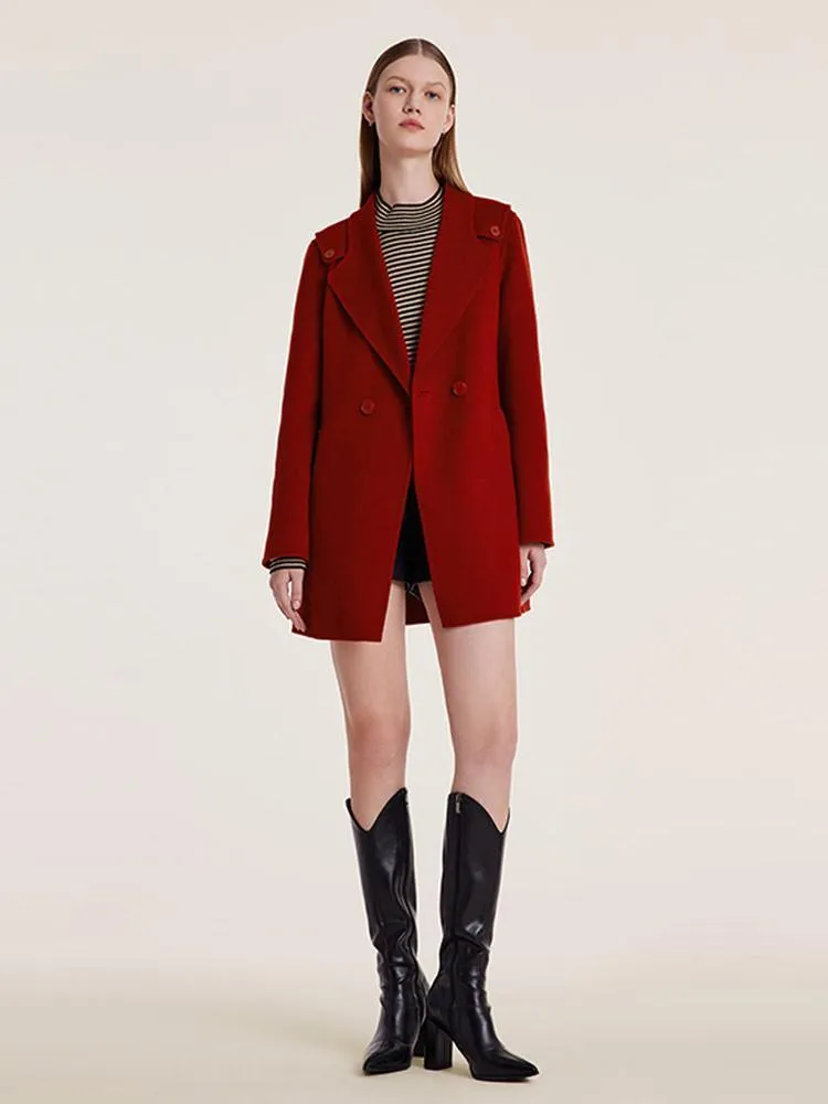 Tencel Wool Double-Faced Lapel Coat