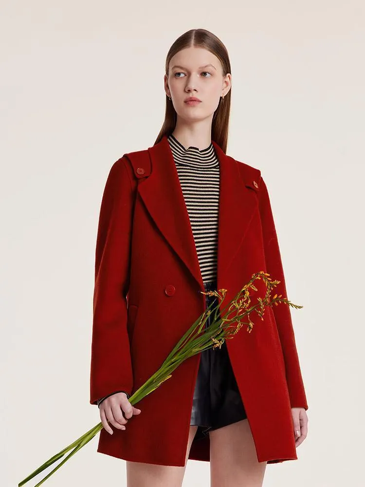 Tencel Wool Double-Faced Lapel Coat