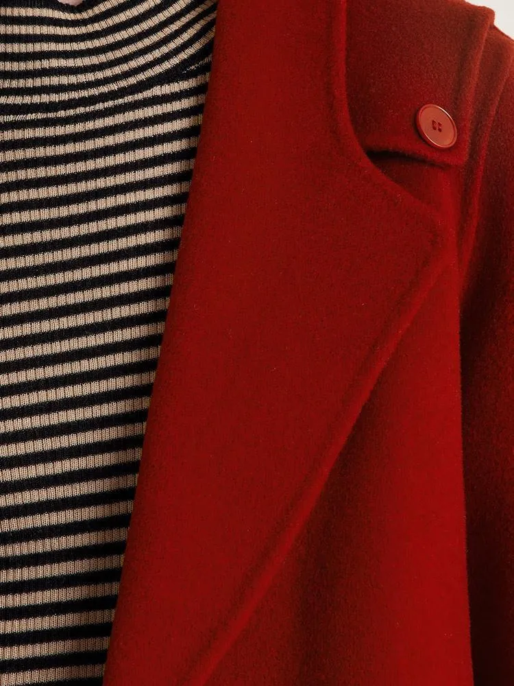 Tencel Wool Double-Faced Lapel Coat